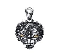 Collar Hombre, Colgante Qilin de plata esterlina S925 con forma de animal divino, collar con colgante Qilin de plata esterlina para hombre