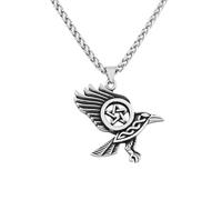 Collar Hombre, Collar de Cadena para y Mujeres Moda Vintage Hollow out Design Freedom Flying Eagle Colgante Collares para Mujeres Amuleto Joyería