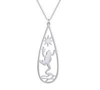 Collar Hombre, Collar Unisex Cadena Placa de identificación Rana Charm Colgante Collares Charms Animales Colgantes para Mujeres joyería de Moda Regalo