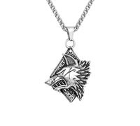 Collar Hombre, Collares para y Joyas Personalizadas Collares de Lobo Celta Vintage Amuleto Vikingo Mitología nórdica Fenrir Punk Vegvisir Regalo de joyería