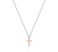 Collar Hombre Morellato Cruz Acero Plata Oro Rosa (SALS76)