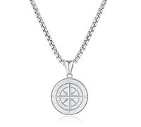 Collar Hombre/Mujer Acero Inoxidable 325l Collar de Cadena para Hombre Collar con Colgante de BrúJula Chapado en Joyas para Hombre CumpleañOs Aniversario DíA de San ValentíN Regalos para Padre Marido