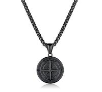 Collar Hombre/Mujer Acero Inoxidable 344l Collar de Cadena para Hombre Collar con Colgante de BrúJula Chapado en Joyas para Hombre CumpleañOs Aniversario DíA de San ValentíN Regalos para Padre Marido