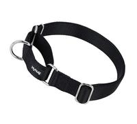 Collar Hyhug Martingale para perros extra grande negro | Resistente a fugas, nylon duradero, sin tirón, ideal para entrenamiento y paseos diarios