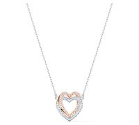 Collar Hyperbola, Corazón, Blanco, Combinación de acabados metálicos OS