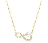 Collar Hyperbola, Talla de corazón, Pavé, Símbolo del infinito, Blanco, Acabado en oro de 18 quilates OS