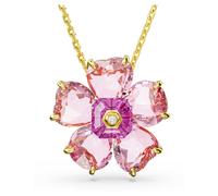 Swarovski Collar Idyllia, Flor, Rosa, Baño tono oro
