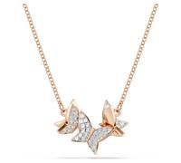 Collar Idyllia Lilia, Mariposa, Blanco, Acabado en oro rosa de 18 quilates OS