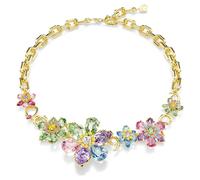 Collar Idyllia, Tallas mixtas, Flor, Multicolor, Acabado en oro de 18 quilates OS