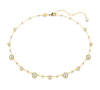 Swarovski Collar Imber, Talla redonda, Diseño distribuido, Blanco, Baño tono oro