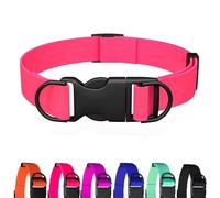 Collar impermeable para perro, a prueba de olores y fácil de limpiar, sin tirones, se adapta a perros pequeños, medianos y grandes, gargantilla de entrenamiento (color rosa, talla M (11.8-18.5