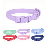 Collar Impermeable para Perro, Collar de Silicona púrpura para Perro, de plástico PVC, Lavable, Hebilla de liberación rápida, Collares para Cachorros al Aire Libre, Duradero, Ajustable para Perros