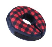 Collar inflable de dona para perro, base de válvulas rellenas de aire, protector de cuello de ancho de correa ajustable, almohada circular de recuperación postoperatoria, cono de tela resistente a los