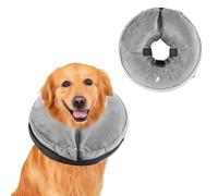 Collar Inflable para Perros, Collar Isabelino Ajustable para Gatos, Protección para la Recuperación de Heridas o Intervenciones Quirúrgicas en Mascotas, Que No Bloquea la Visión, Gris, S