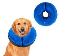 Collar Inflable para Perros, Collar Isabelino Ajustable para Gatos, Protección para la Recuperación de Heridas o Intervenciones Quirúrgicas en Mascotas, Que No Bloquea la Visión, Azul, M