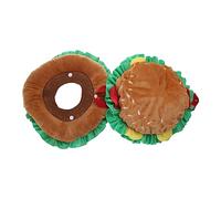 Collar isabelino con forma de hamburguesa para gatos, collar de recuperación de heridas, cono protector para mascotas, sombrero para perros pequeños
