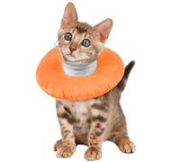 Collar Isabelino Gato Pequeño, Suave Collar Isabelino Cirugía CollarIsabelino Donut Gatos Acolchado Tela(Naranja, S)