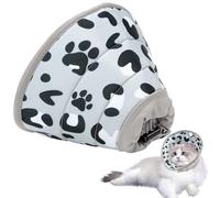 Collar Isabelino Gatos Ajustable,Suave Collar Recuperación Gato para Después de la Cirugía y Lesiones,Collar Isabelino Perro Pequeño (Gris, L)