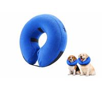 Collar Isabelino Perro Hinchable Inflable Suave y Cómodo - Collarin Perros para No Lamerse Grande | Campana Perro Grande Anti Lameduras y Rasguños, Ajustable y Lavable (Azul, M)