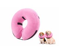 Collar Isabelino Perro Hinchable Inflable Suave y Cómodo - Collarin Perros para No Lamerse Grande | Campana Perro Grande Anti Lameduras y Rasguños, Ajustable y Lavable (Rosa, S)