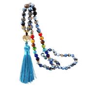 Collar Largo Anudado Con 108 Cuentas Mala Para Hombre Y Mujer, Con Piedras Preciosas Naturales, Colgante Del Árbol De La Vida Y Borla, Ideal Para Orar Y Regalar, Lapislázuli De 8 Mm (80 Cuentas).