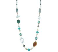 Collar Largo de Cuentas para Mujer Collar Bolitas de Piedras Naturales Largos Joyas Bohemio Regalo Cumpleaños para Madre(Sea green)