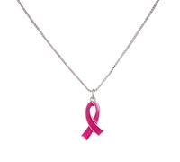 Collar largo para mujer, concienciación sobre el cáncer de mama, accesorios para el cuidado de los senos, collares de moda, cadena de suéter, colgante de cinta roja, collar largo, accesorios de ropa