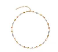 Collar largo para mujer, elegante, en forma de gota de agua, joya auténtica de 9 K/14 K/18 K, oro amarillo, 36-42cm, Oro amarillo de 18 quilates (750), No es una piedra preciosa
