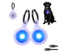 Collar LED para perro, azul claro y morado, 2 paquetes