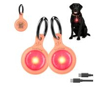 Collar LED para perro, color rojo y naranja, 2 paquetes