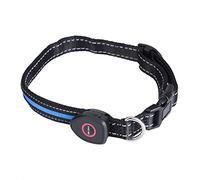 Collar LED para Perros, Nylon Recargable USB, Ajustable, Brillante para Seguridad Nocturna (S)