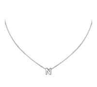 Collar Letra Inicial Mujer Colgante 26 Letras Plata de Acero Inoxidable Mini Alfabeto Joyería Minimalista de Nombres para Madres Niña Parejas, Mejor Amiga,N