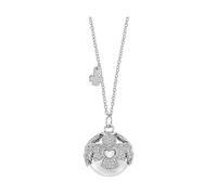Collar llamador de ángeles Amen Acero rodiado con zircones Blancos Colgante 95 cm