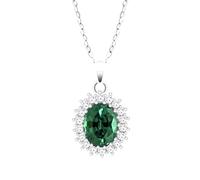 Collar Lotus Silver Margarita óxido Verde