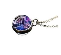 Collar Luminoso De Constelación De Moda Colgante De Bola De Cristal Que Brilla En La Oscuridad Con Signo Del Zodiaco Y Cadena Ajustable Joyería Astrológica Para Hombre Y Mujer Regalo De Géminis