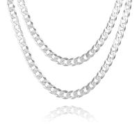 Collar Masculino De Plata De Ley 925 Con Protección Antitanido Estilo Clásico De Cadena