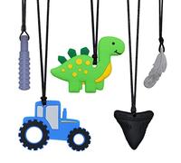 Collar masticable para niños sensoriales, paquete de 5 collares masticables para niños y niñas con autismo, TDAH, SPD e PICA, collares para adultos, silicona masticable