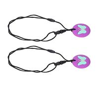 Collar masticable sensorial para masticar, 2 unidades, de silicona segura para niños (morado)