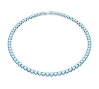 Swarovski Collar Matrix Tennis, Talla redonda, Medio, Azul, Baño de rodio