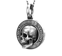 Collar Memento Maury - Collar Con Colgante De Calavera, Joyería Gótica Para Hombre | Con Colgante De Calavera Vikinga | Con Calavera De Demonio Punk, Joyería Gótica Para El Día Del Padre