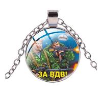 Collar militar ruso patrón cómico vidrio cabujón superficie moda metal colgante joyería ejército entusiasta regalos hombres collar, 1