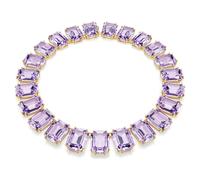 Collar Millenia, Cristales de gran tamaño, Talla octogonal, Morado, Baño tono oro OS