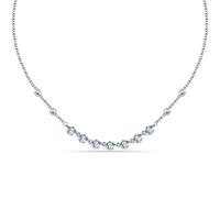 Collar Morellato Para Mujer Color Acero Cristales Azules (SAVY14)