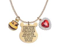 Collar motivacional Always Remember con cita inspiradora para mujeres, adolescentes, hijas, amistad, regalos de empoderamiento, M, Acero inoxidable, No es una piedra preciosa
