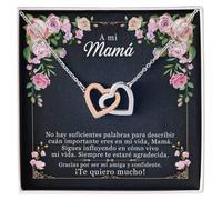 Collar Mujer A mi Mamá, Plata - Ideas de Regalos para ella para el Día de la Madre, Cumpleaños, Navidad - Estuche con DEDICATORIA incluido (A mi Mamá)