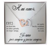 Collar Mujer Al mi Amor, Plata - Ideas de Regalos para ella, Aniversario de Matrimonio, Cumpleaños o Navidad - Estuche con DEDICATORIA incluido (A mi Amor)