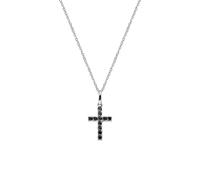 Collar Mujer Amen CRUCE Zirconios Negros Plata 925 Código CRBN03