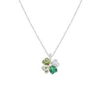 Collar Mujer Amen QUADRICUORE Verde Multicolor en Plata 925 Código CLPQUBMVE
