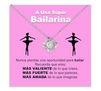 Collar Mujer Bailarina Idea regalo para ella Acabado en Plata u Oro, Regalos Colgante en forma de Corazón para bailarinas mujer gala de danza - Estuche con DEDICATORIA incluida (Collar Bailarina 1)