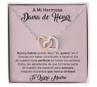 Collar Mujer Para mi Dama de Honor Te Quiero con Todo mi Corazón Acabado en Plata u Oro, Ideas de Regalo para Ella Cumpleaños, Navidad - Caja con DEDICATORIA incluida (dama de honor 1)